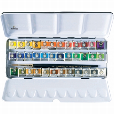 TALENS REMBRANDT AQUAREL Rembrandt aquarelverf 36 halve napjes in blik 