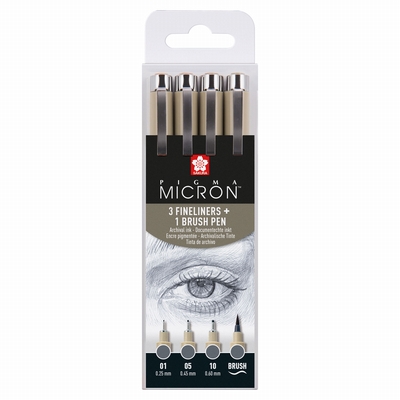 Sakura Pigma Micron Set 4 st. koelgrijs