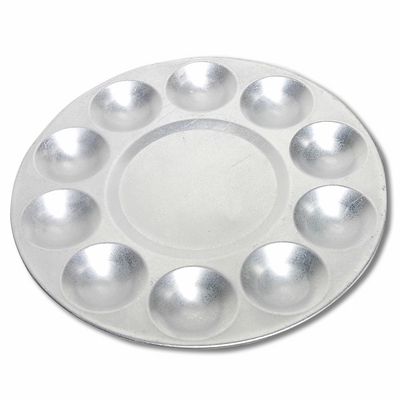 Merkloos Palet aluminium 17 cm met 10 bakjes