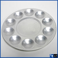 Merkloos Palet aluminium 17 cm met 10 bakjes