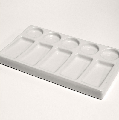 Merkloos Palet porselein 10x20 cm met 10 bakjes