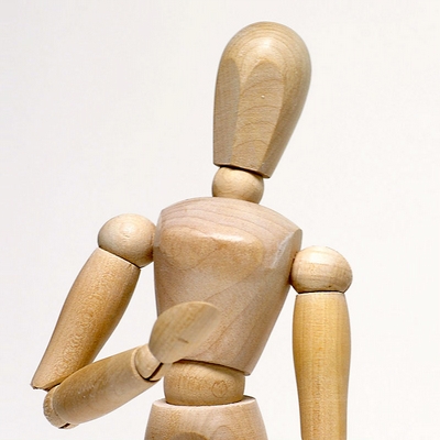 Merkloos Ledenpop blank hout (vrouw) 30 cm