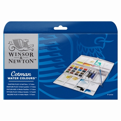 Cotman Aquarelverf 16 napjes + 3 tubes set Cotman