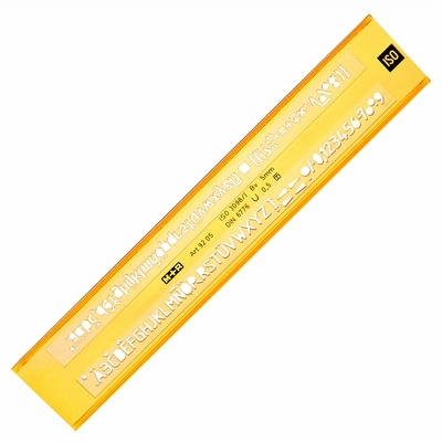 Mobius + Ruppert Lettersjabloon 5 mm ISO 3098B Mobius + Ruppert 9205