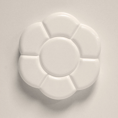 Merkloos Palet plastic diam 17 cm rozetvorm 7 bakjes 2 stuks 