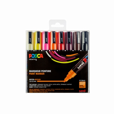 Uni Posca Posca verfmarkers set PC5M/8A ass15