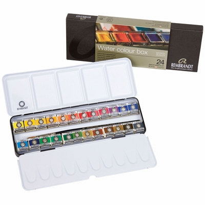 Rembrandt Rembrandt aquarelverf 24 halve napjes in blik 