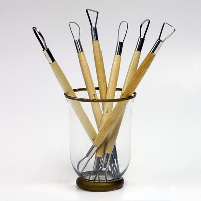 Merkloos Mirettes metaal met houten handvat 22 cm 6 stuks assorti