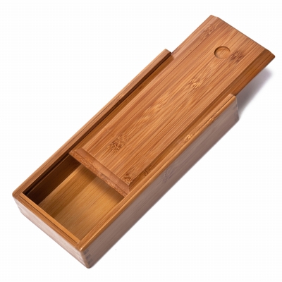 Merkloos Tekendoos bamboe 25x11x4,6 cm met schuifdeksel