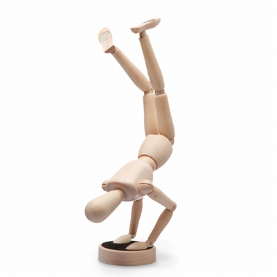 Merkloos Ledenpop blank hout (man) 30 cm met magneten 