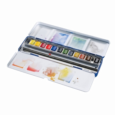 Cotman Cotman aquarelverf blue box 12 halve napjes