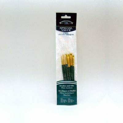 Winsor&Newton Set W&N 6 st. penselen korte steel, geschikt voor olie-en acrylverf