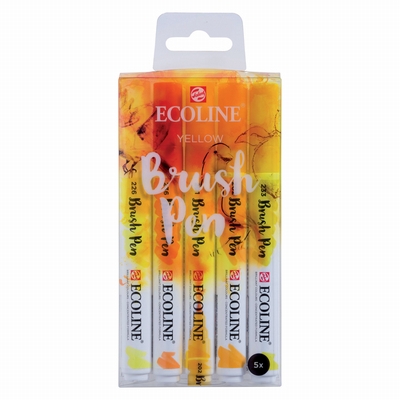Talens Ecoline Brush Pen set Yellow 5st.
