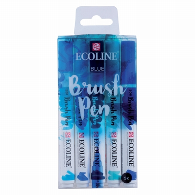 Talens Ecoline Brush Pen set Blue 5st.