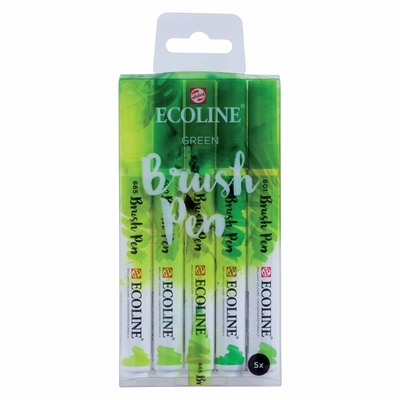 Talens Ecoline Brush Pen set Green 5st.