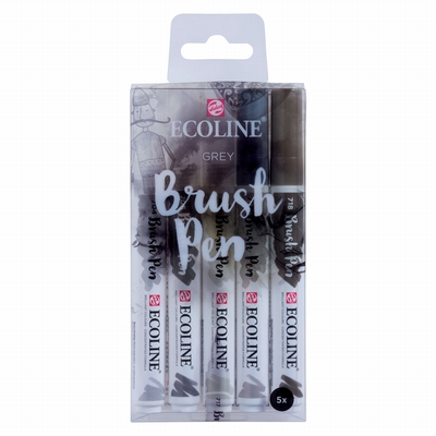 Talens Ecoline Brush Pen set grey 5st.