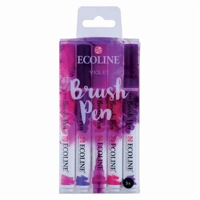 Talens Ecoline Brush Pen set Violet 5st.