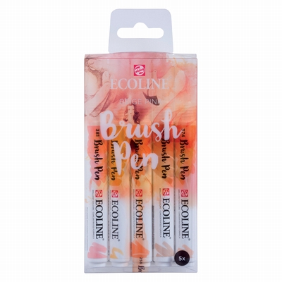 Talens Ecoline Brush Pen set Beige/ Pink 5st.