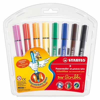 Stabilo Stabilo Trio Scribbi, etui 8 kleuren