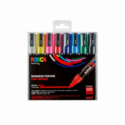 Uni Posca Posca verfmarkers set PC5M/8