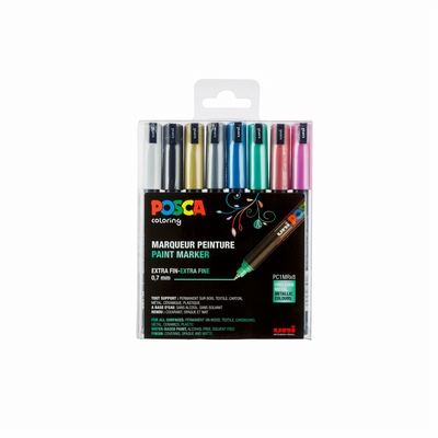 Uni Posca Posca verfmarkers set PC1MR/8A ass19