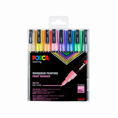 Uni Posca Posca verfmarkers set PC3M/8A ass16