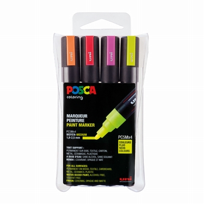Uni Posca Posca verfmarkers set PC5M/4A ass10