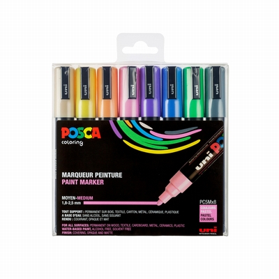 Uni Posca Posca verfmarkers set PC5M/8A ass25