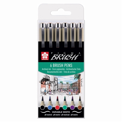 Sakura Pigma brush pens set 6st.