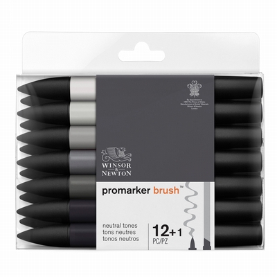 WINSOR & NEWTON Import Promarker brush™Neutral tones 12+1 set 