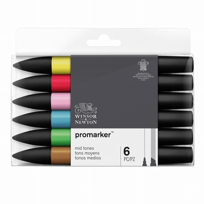 Winsor&Newton Promarker™Mid tones 6 set