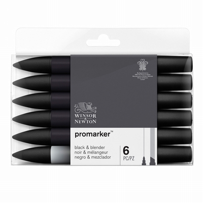 Winsor&Newton Promarker™Blacks & blender 6 set