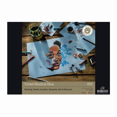 Rembrandt papier Rembrandt toned paper mystical blue A3 50 vel 180grs.