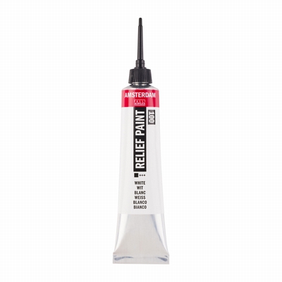 Merkloos Amsterdam reliefpaint 20ml wit