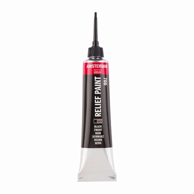 Merkloos Amsterdam reliefpaint 20ml zwart