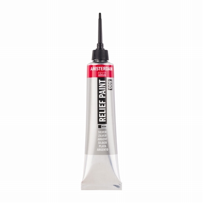 Merkloos Amsterdam reliefpaint 20ml zilver