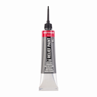 Merkloos Amsterdam reliefpaint 20ml loodgrijs