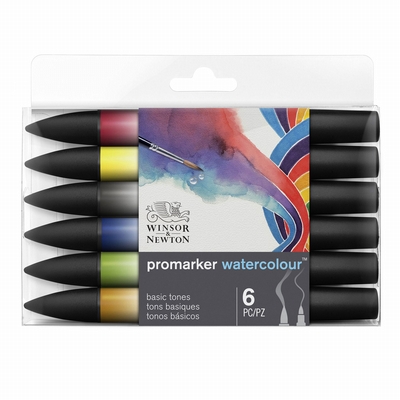 Winsor&Newton Promarker watercolour basic tones 6 st.