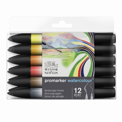 Winsor&Newton Promarker watercolour landscape tones 12st.