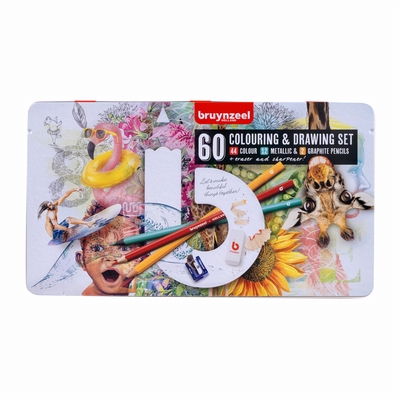 Bruynzeel Bruynzeel colouring & drawing set 60 st.