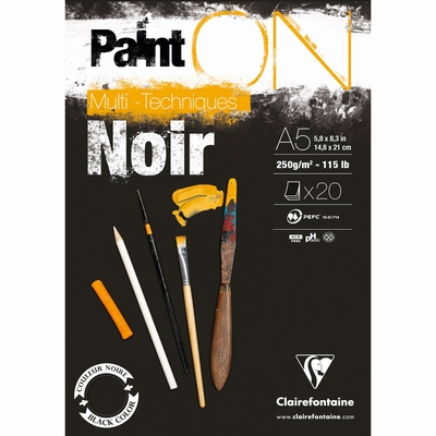 Clairefontaine Paint On noir A5 250grs. 20vel