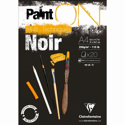 Clairefontaine Paint On noir A4 250grs. 20vel