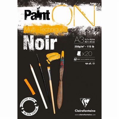 Clairefontaine Paint On noir A3 250grs. 20vel