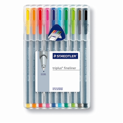 Staedtler Triplus fineliner box 10 kleuren