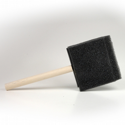 Merkloos Foambrush 40 mm schuimrubber penseel met houten steel