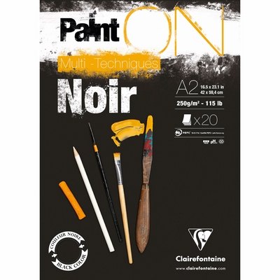 Clairefontaine Paint On noir A2 250grs. 20vel
