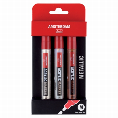 Amsterdam Marker metallic set 3x4mm Amsterdam