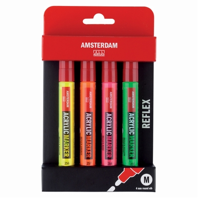 Amsterdam Marker reflex set 4 x 4mm Amsterdam