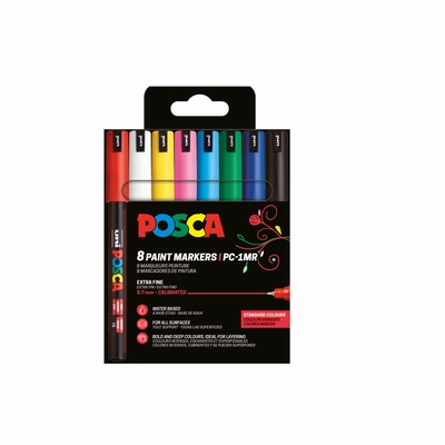 Uni Posca PC1MR/8A PF ASS18 Posca verfmarkers set 