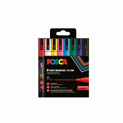 Uni Posca PC3M/8 PF Posca verfmarkers set 